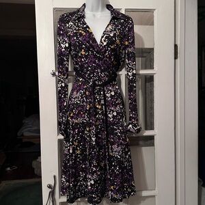 Diane Von Furstenberg Multicolor Silk Wrap Dress